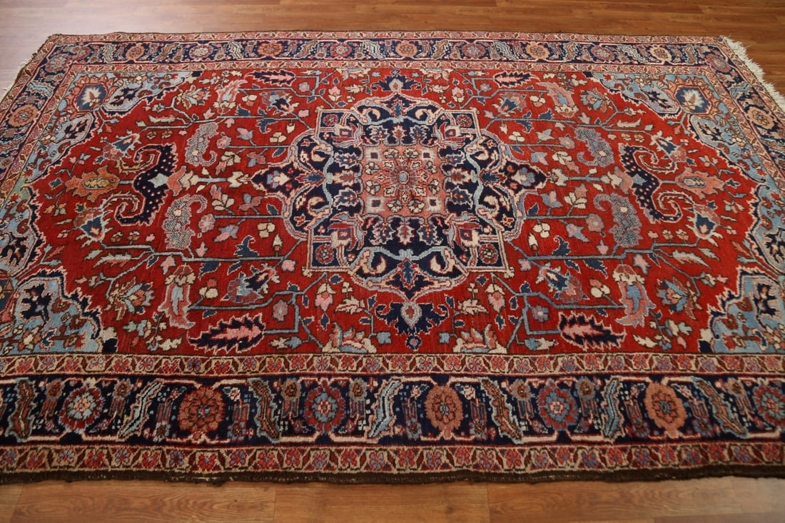 Antique Vegetable Dye Heriz Serapi Persian Area Rug 6x10 - 19