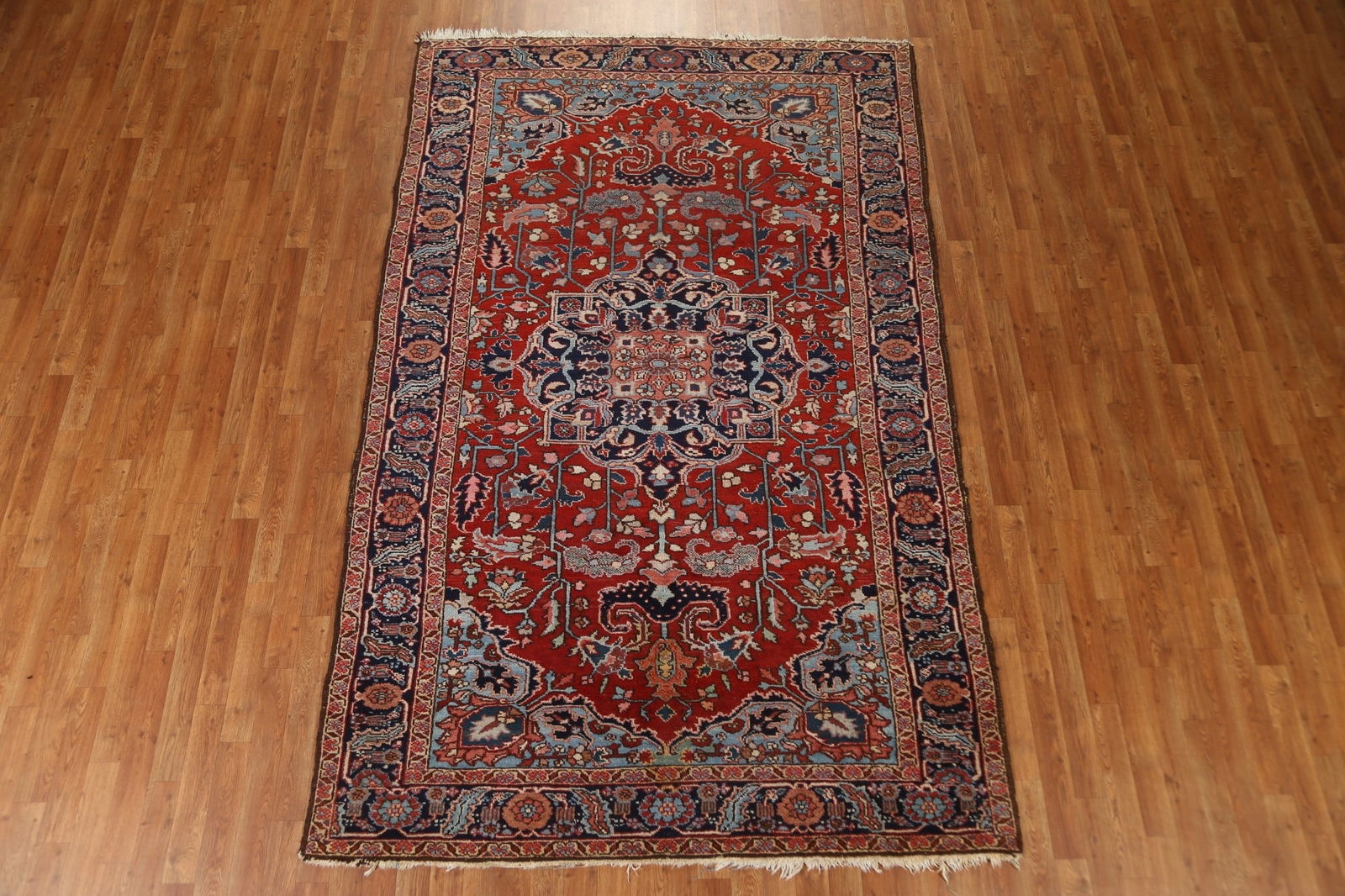 Antique Vegetable Dye Heriz Serapi Persian Area Rug 6x10 - 3