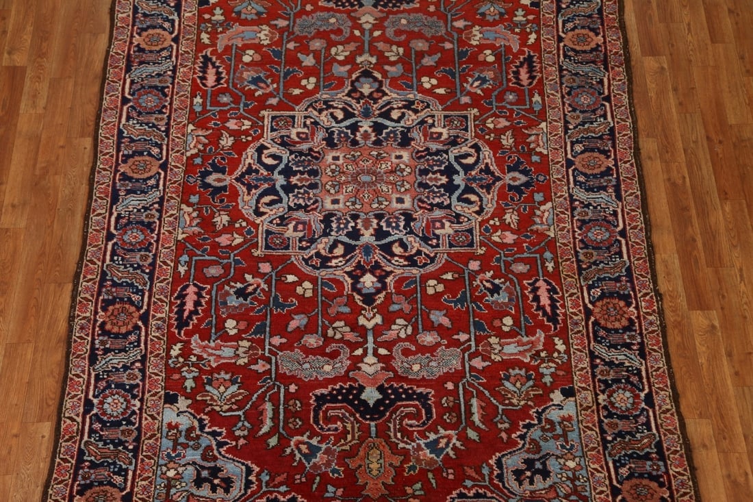 Antique Vegetable Dye Heriz Serapi Persian Area Rug 6x10 - 4
