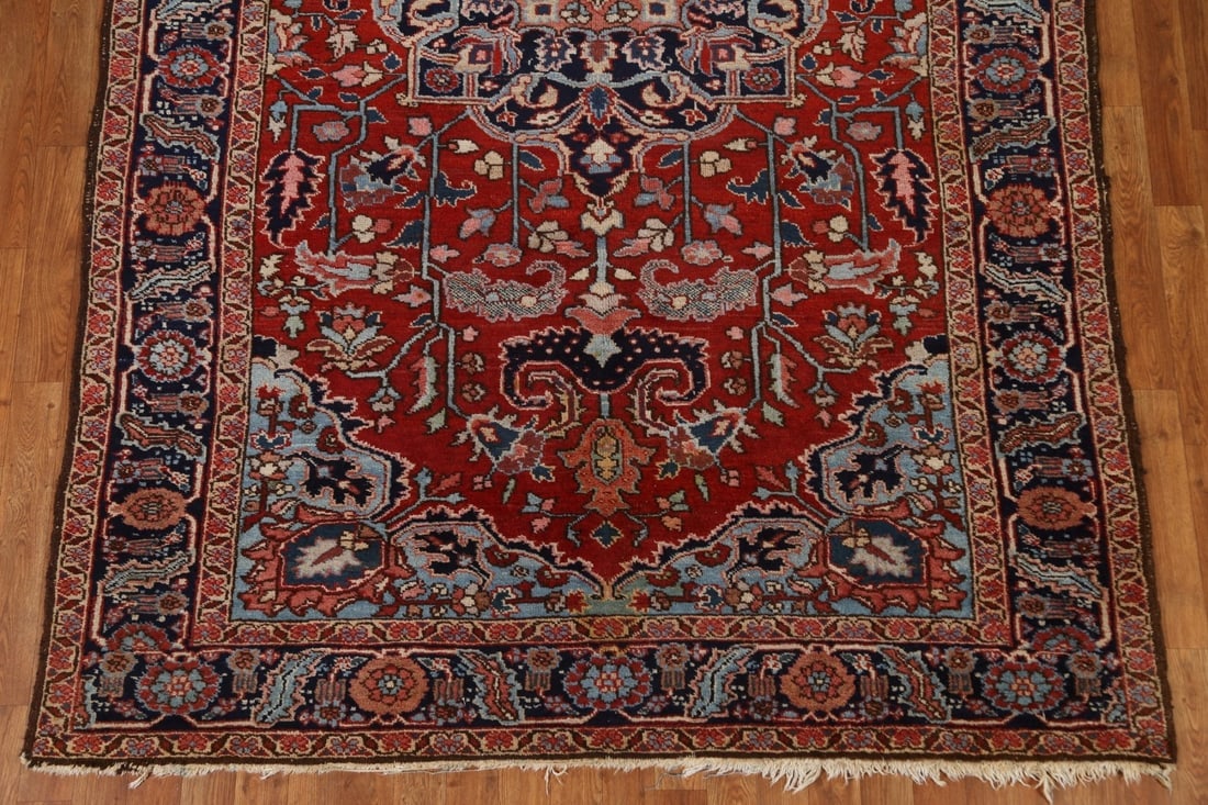 Antique Vegetable Dye Heriz Serapi Persian Area Rug 6x10 - 6