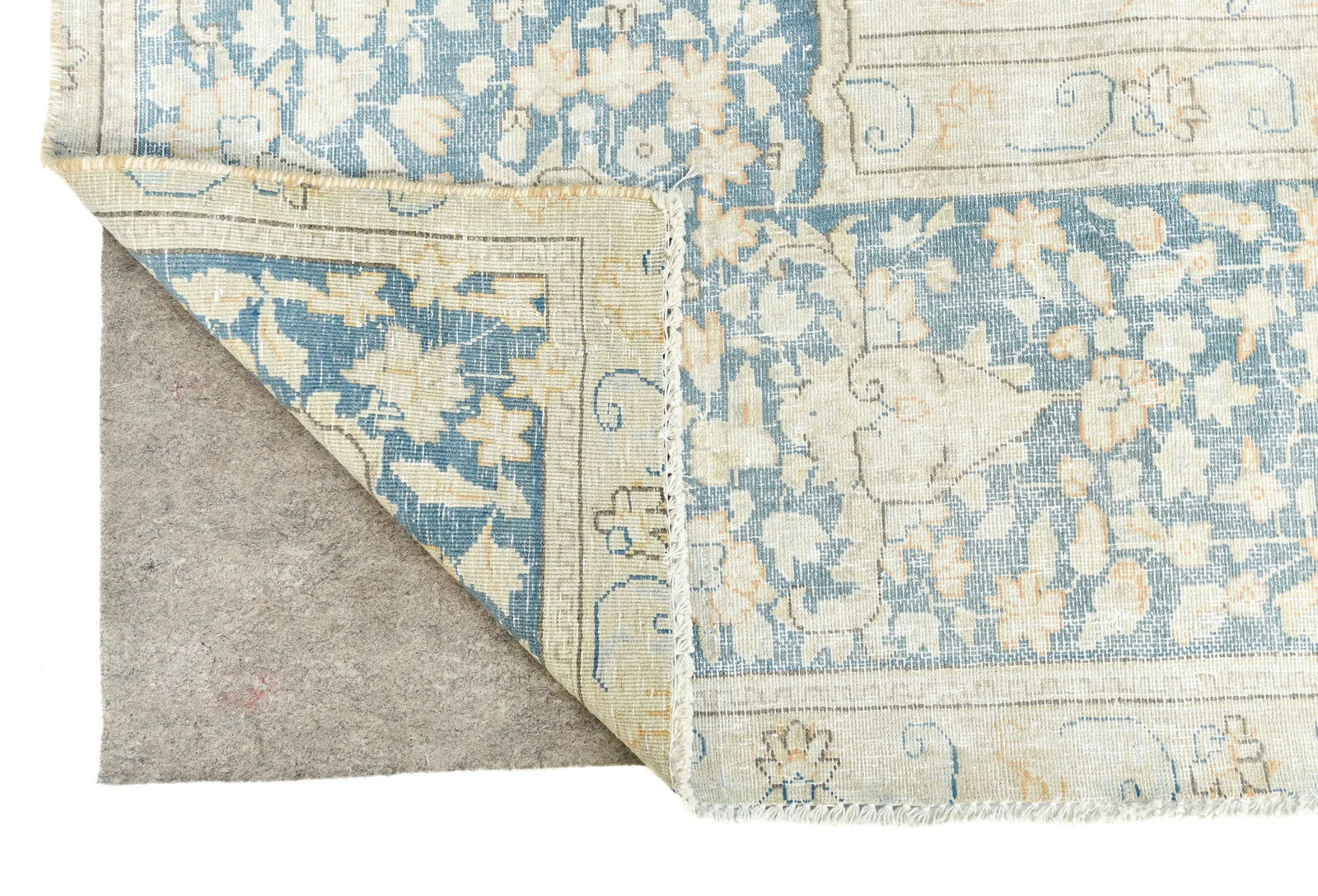 Antique Muted Rust Floral 9X13 Distressed Vintage Oriental Rug - 11