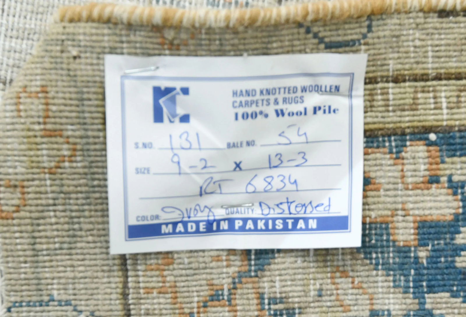 Antique Muted Rust Floral 9X13 Distressed Vintage Oriental Rug - 12