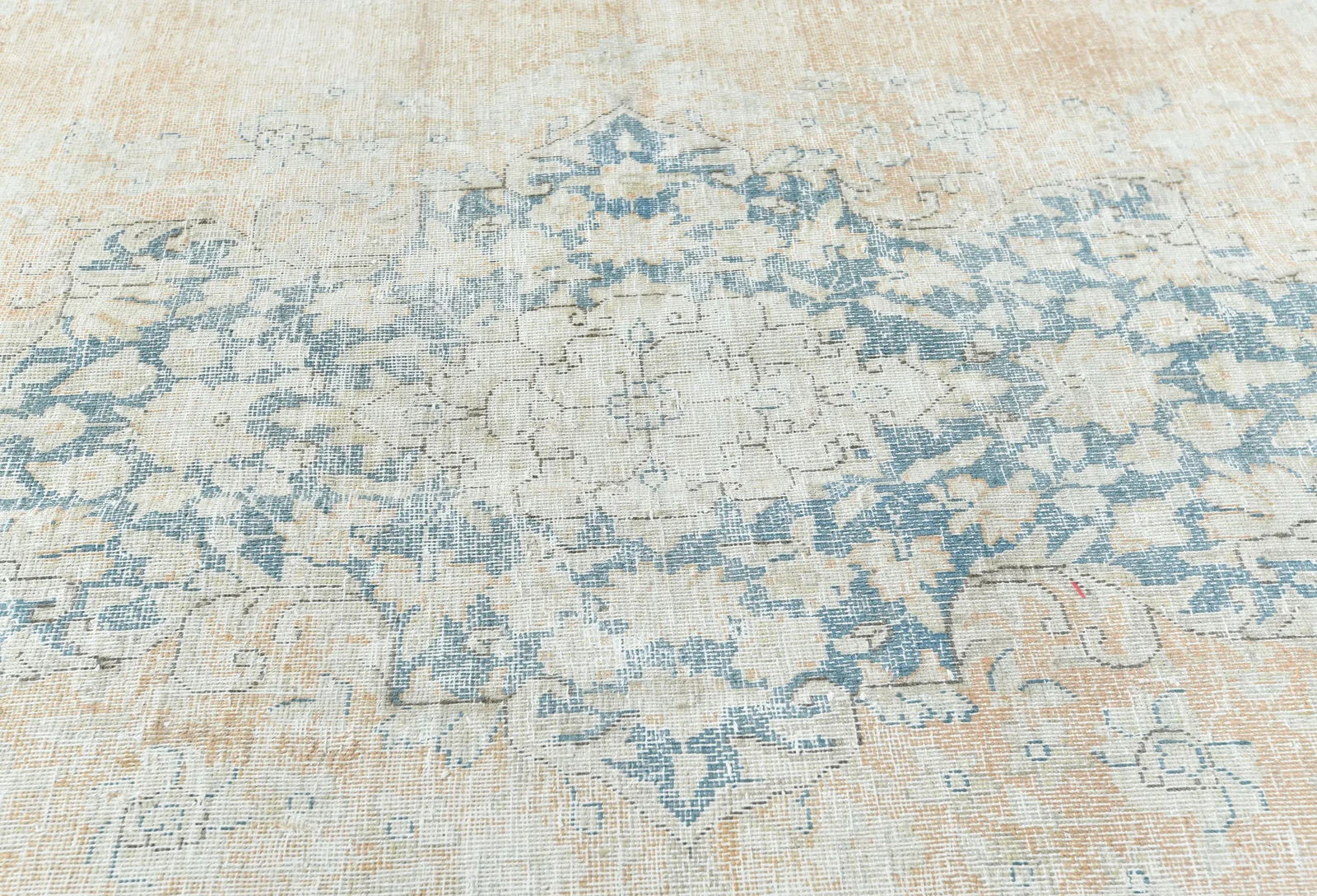 Antique Muted Rust Floral 9X13 Distressed Vintage Oriental Rug - 5