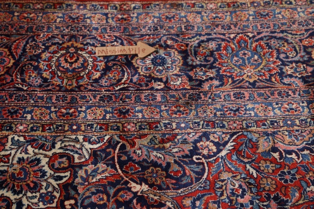 Antique Vegetable Dye Palace Size Kashan Persian Rug 11x21 - 17