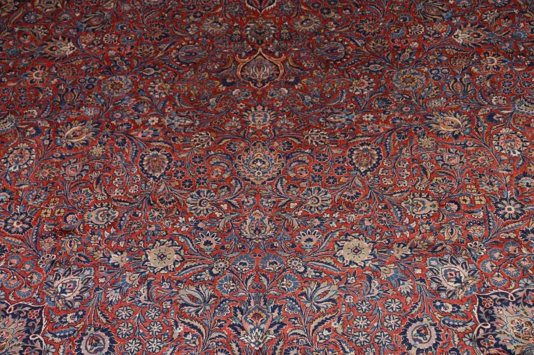 Antique Vegetable Dye Palace Size Kashan Persian Rug 11x21 - 5
