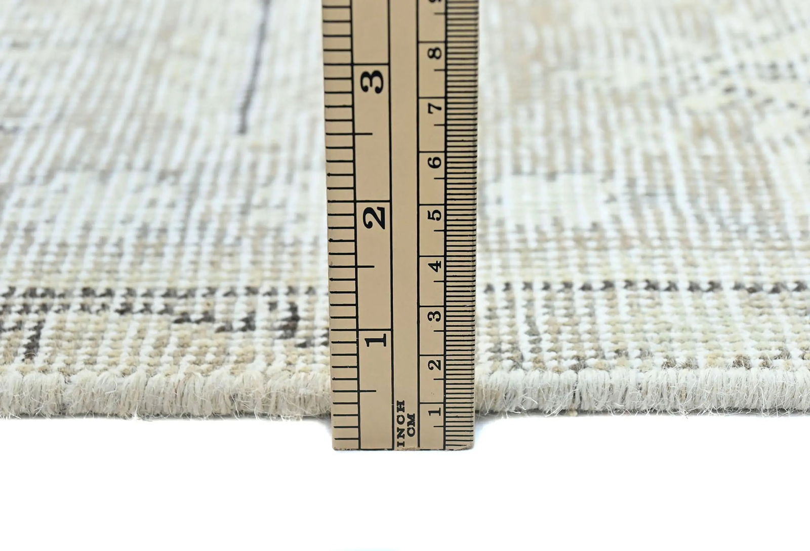 Antique Muted Beige Floral 6X9 Distressed Vintage Oriental Rug - 9