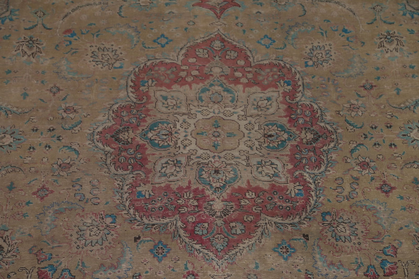 Antique Brown Tabriz Persian Area Rug 10x13 - 5