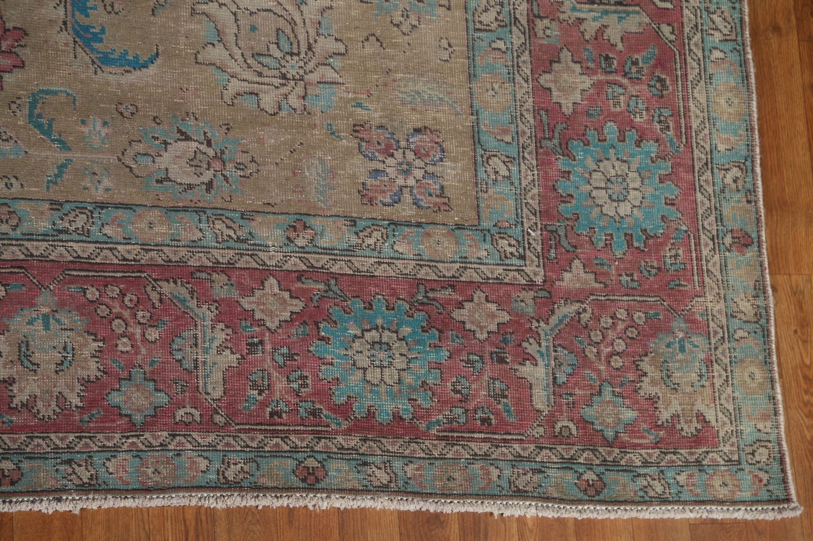 Antique Brown Tabriz Persian Area Rug 10x13 - 7