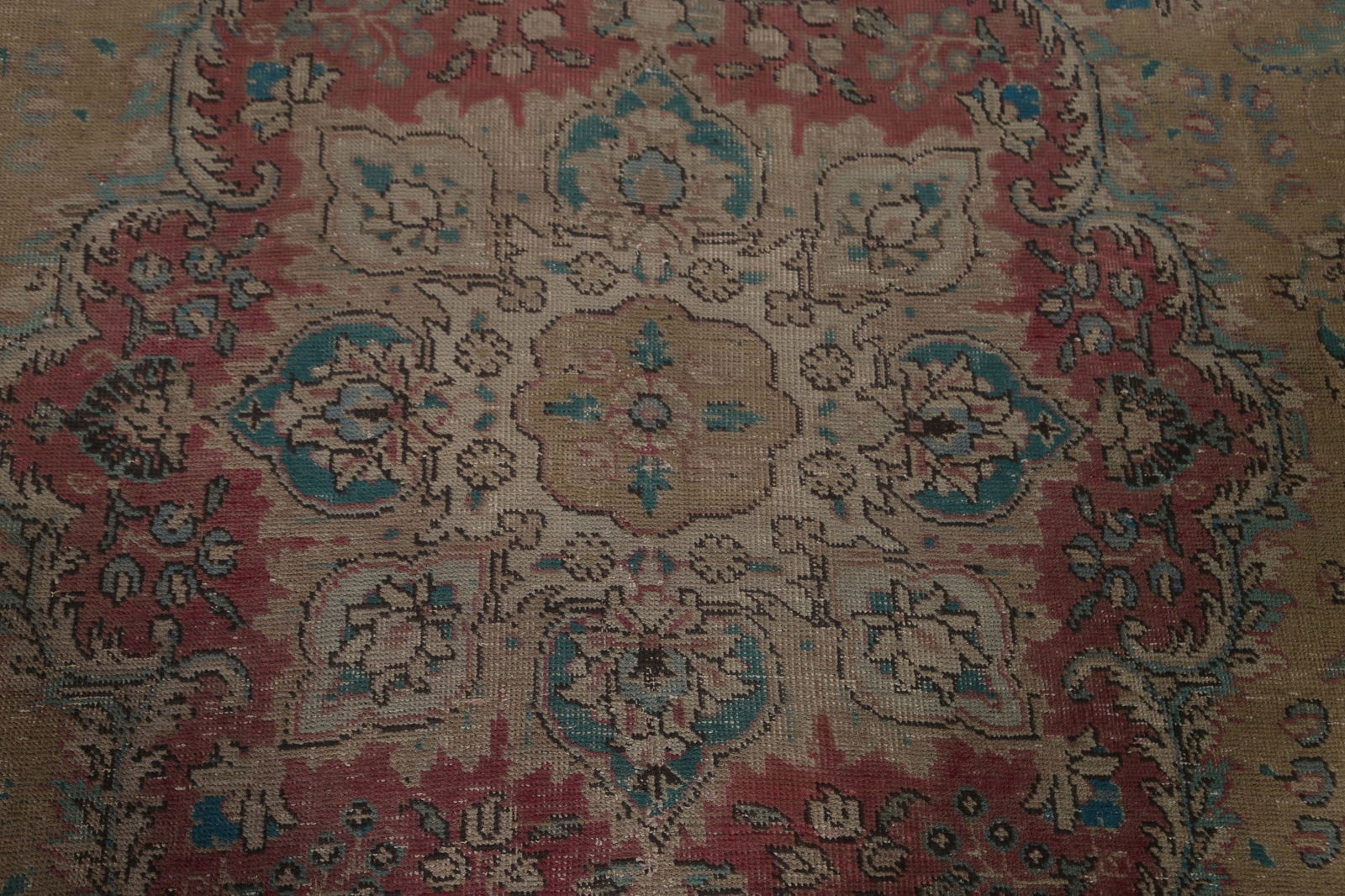 Antique Brown Tabriz Persian Area Rug 10x13 - 9