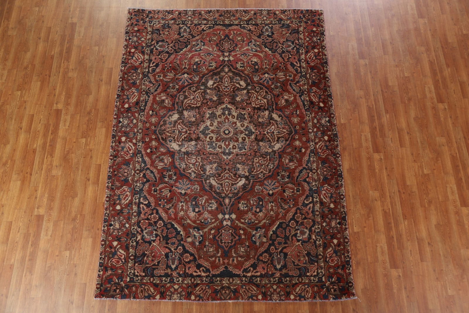 Antique Floral Bakhtiari Persian Area Rug 7x9 - 16