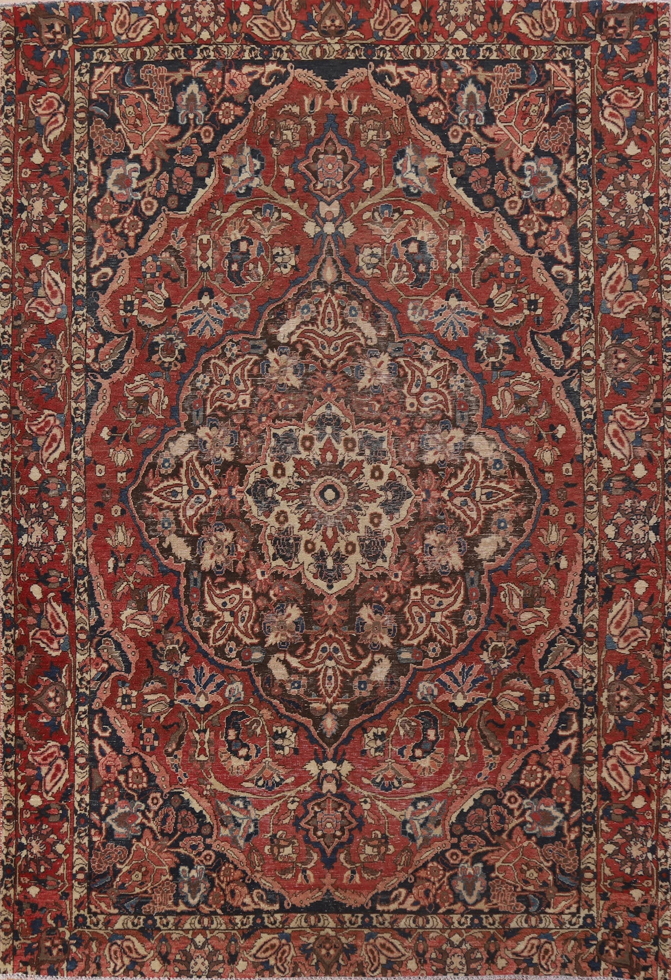 Antique Floral Bakhtiari Persian Area Rug 7x9 (1 of 20)