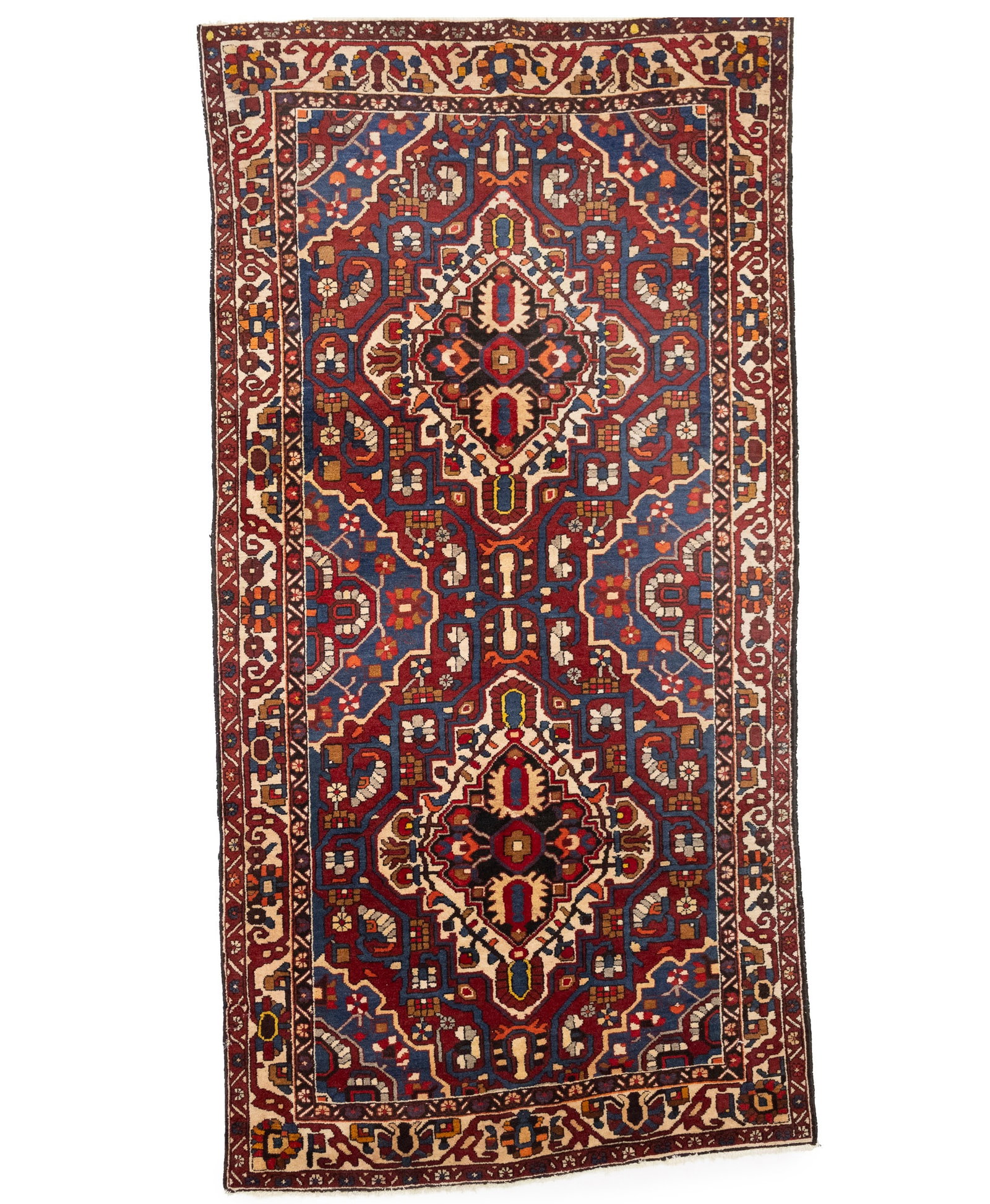 Vintage Red Floral 5X10 Bakhtiari Persian Runner Rug (1 of 11)