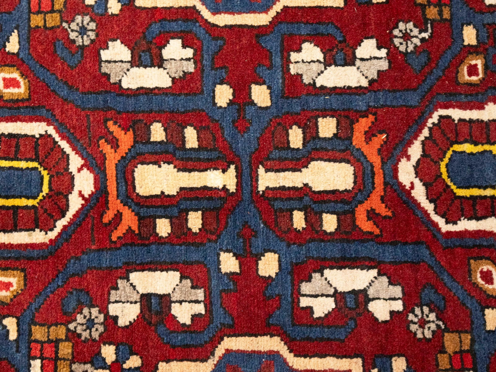 Vintage Red Floral 5X10 Bakhtiari Persian Runner Rug - 7