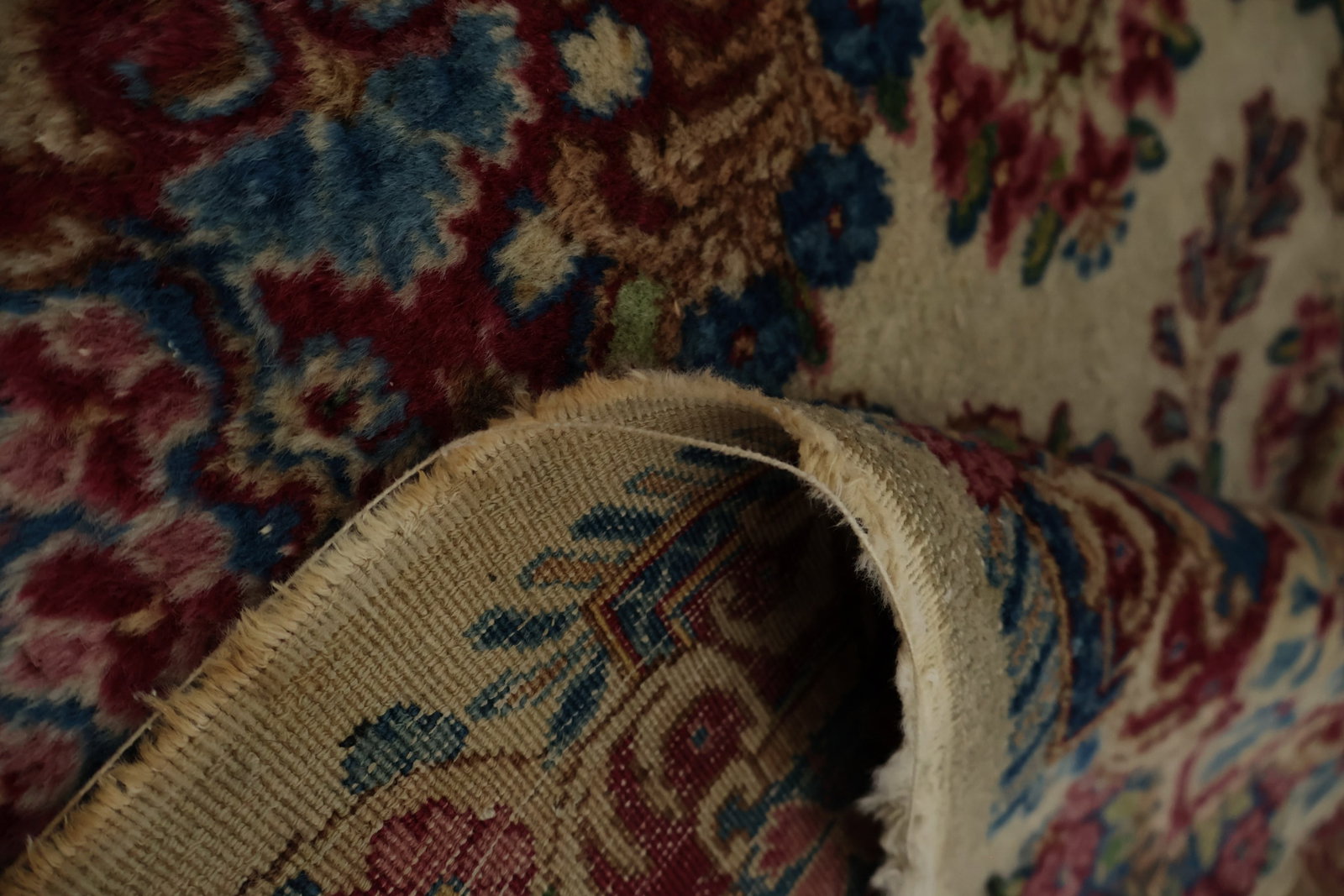 Antique Vegetable Dye Kerman Persian Runner Rug 3x19 - 16