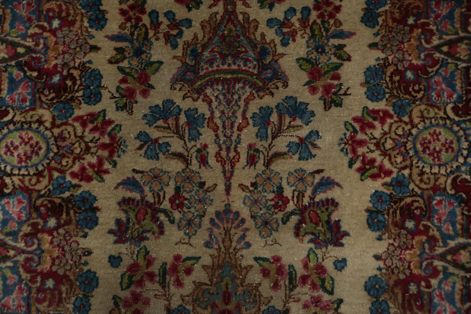 Antique Vegetable Dye Kerman Persian Runner Rug 3x19 - 7