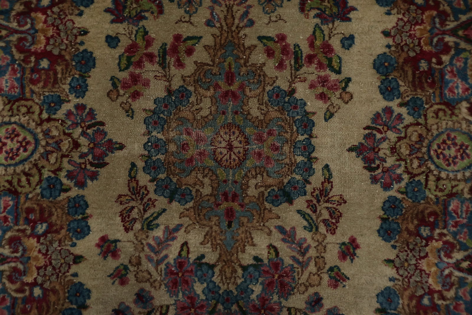 Antique Vegetable Dye Kerman Persian Runner Rug 3x19 - 8