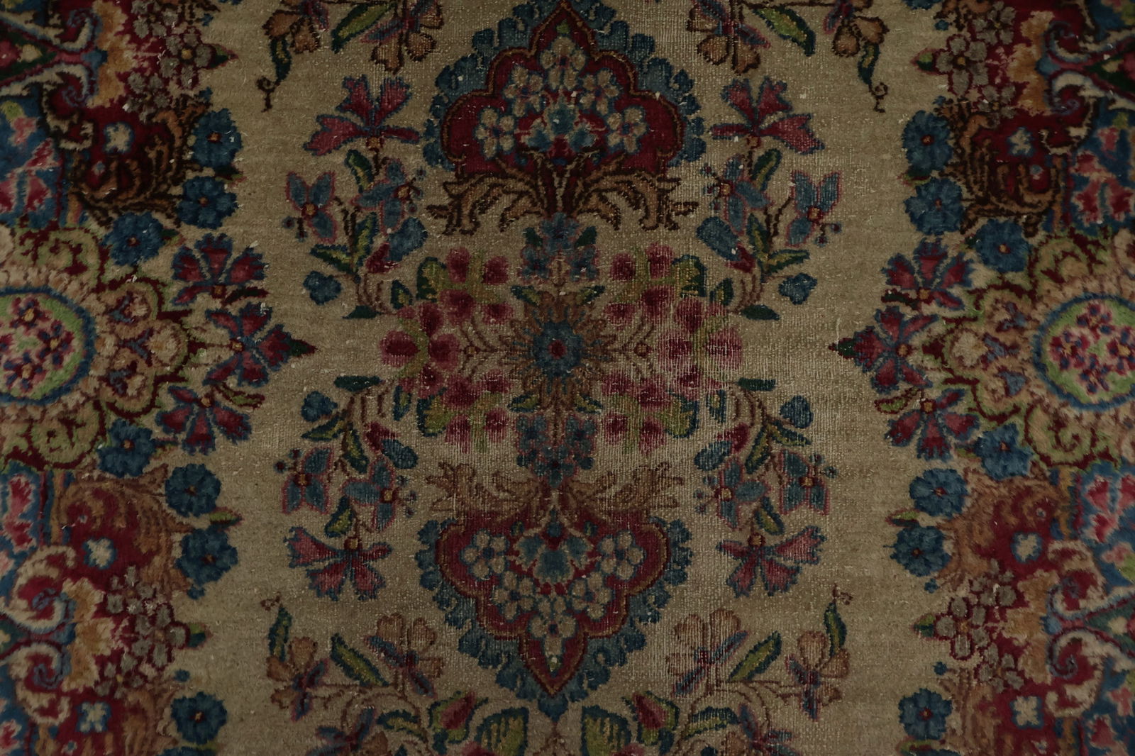 Antique Vegetable Dye Kerman Persian Runner Rug 3x19 - 9