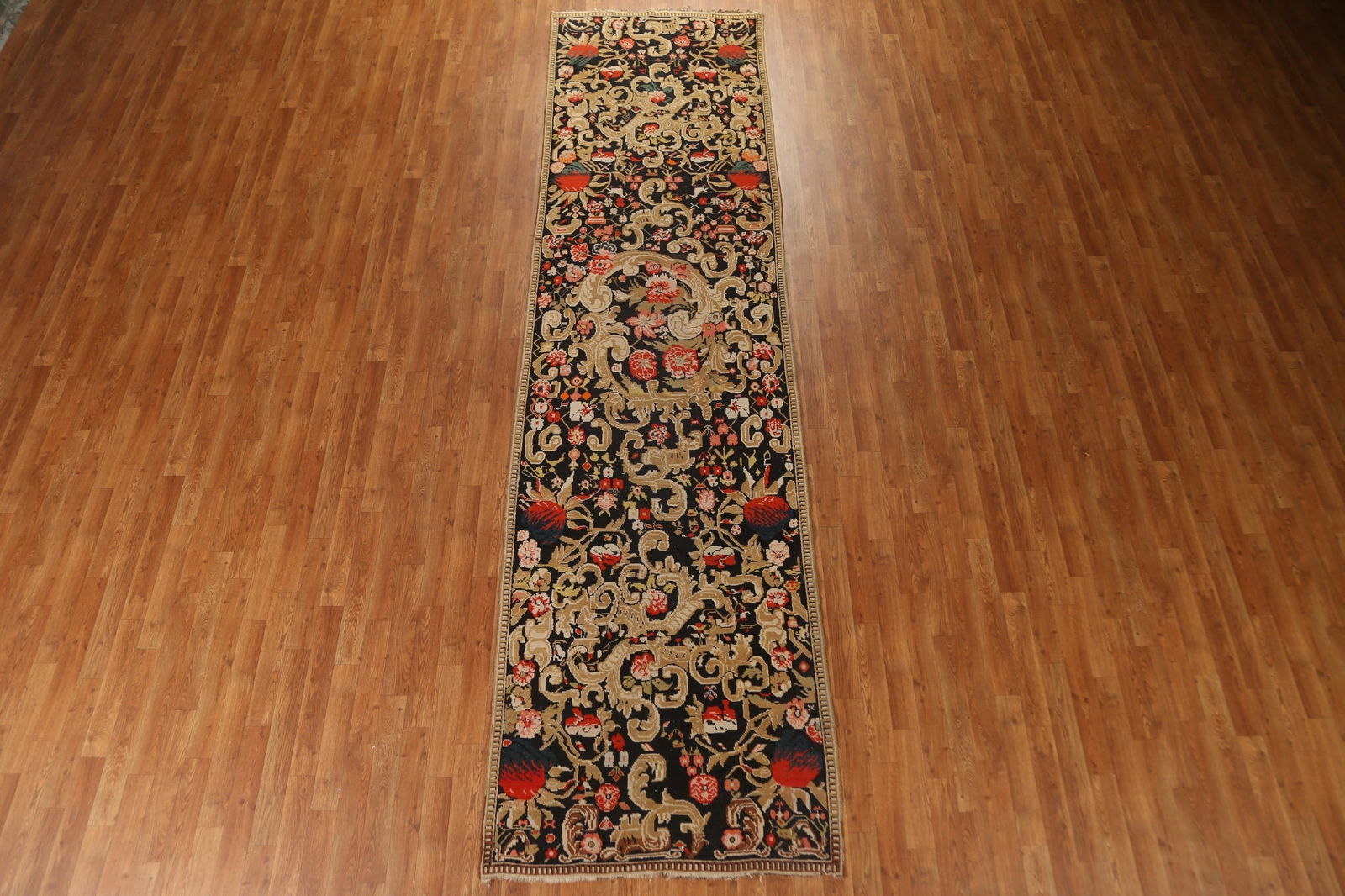 Antique Vegetable Dye Karabakh Runner Rug 3x13 - 4