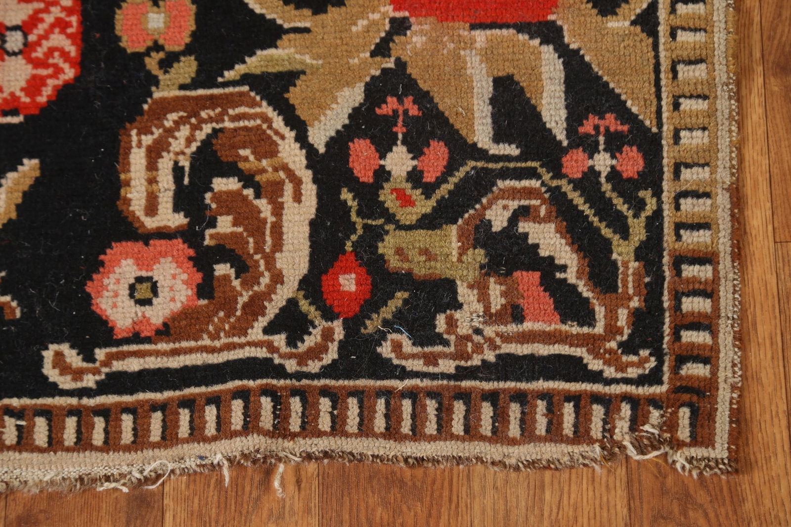 Antique Vegetable Dye Karabakh Runner Rug 3x13 - 9
