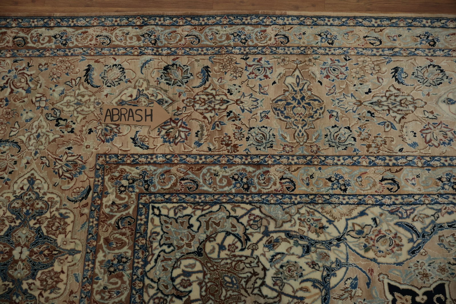 Antique Vegetable Dye Nain Persian Large Rug 13x24 - 16