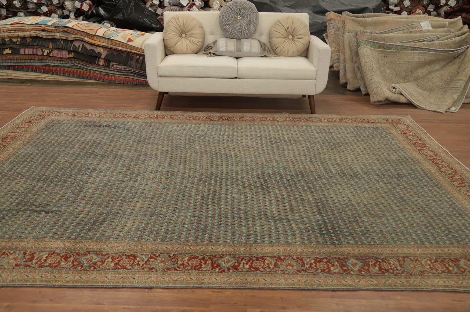 Antique Vegetable Dye Mahal Persian Area Rug 9x11 - 3