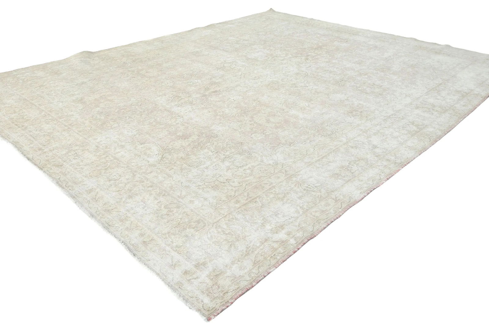 Antique Muted Brown Floral 8X11 Distressed Vintage Oriental Rug - 3