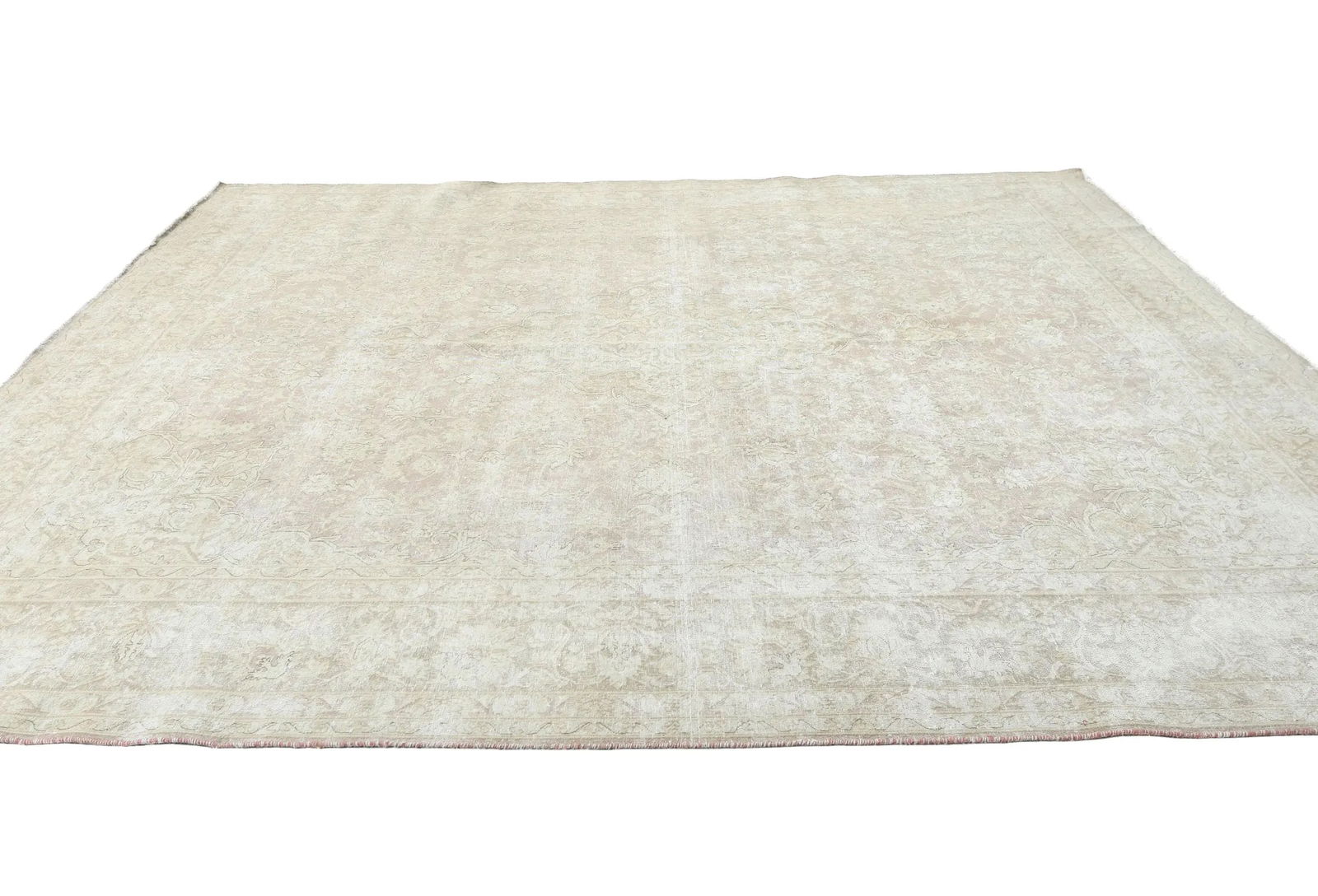 Antique Muted Brown Floral 8X11 Distressed Vintage Oriental Rug - 4