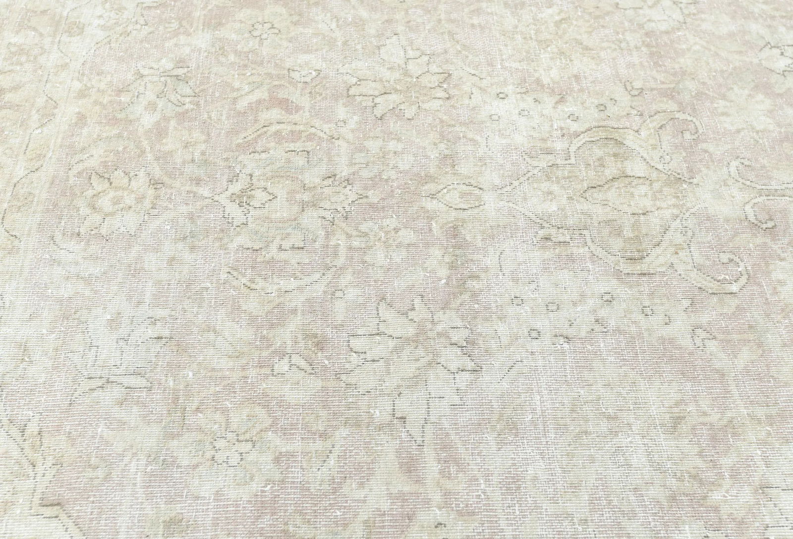 Antique Muted Brown Floral 8X11 Distressed Vintage Oriental Rug - 6