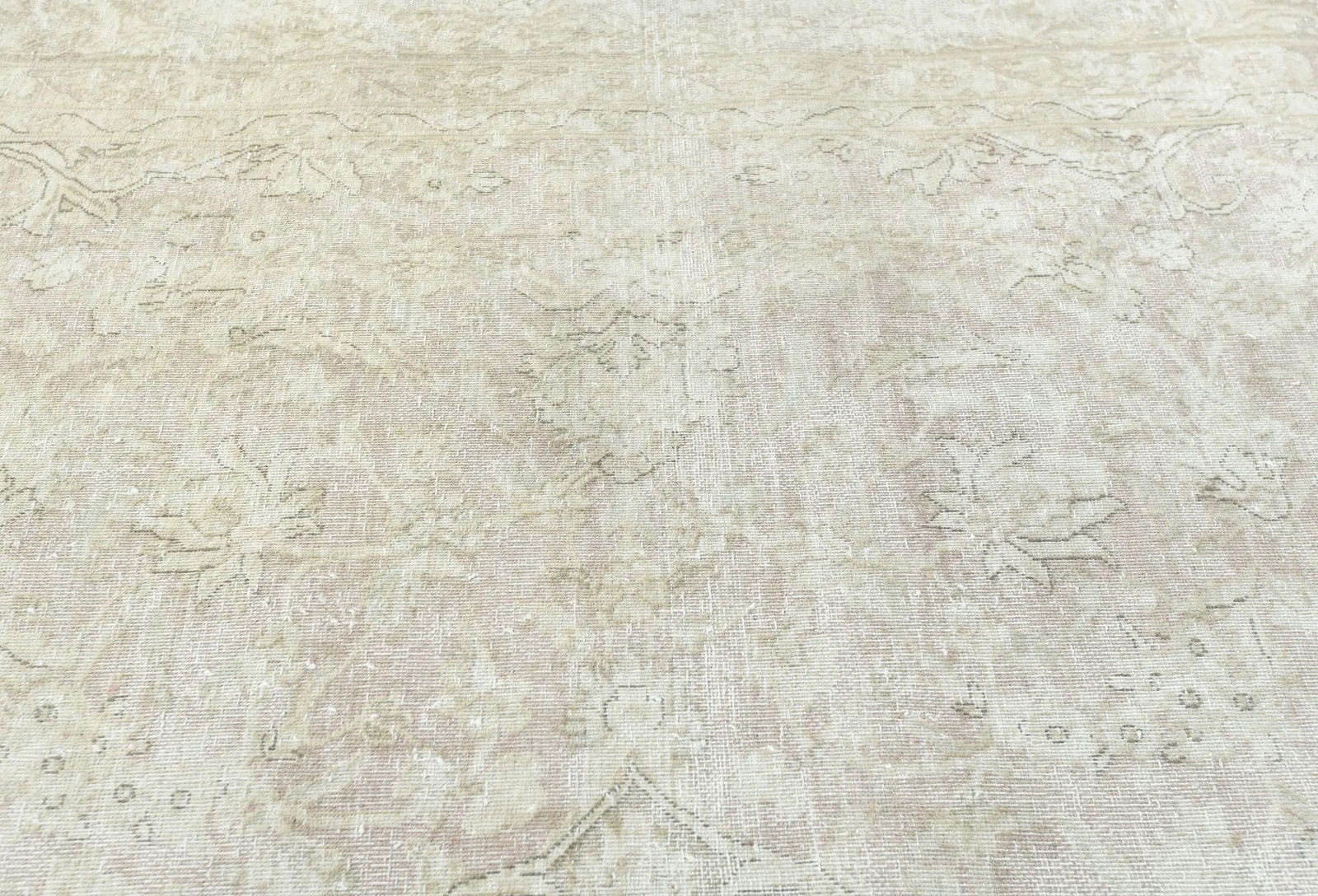 Antique Muted Brown Floral 8X11 Distressed Vintage Oriental Rug - 7