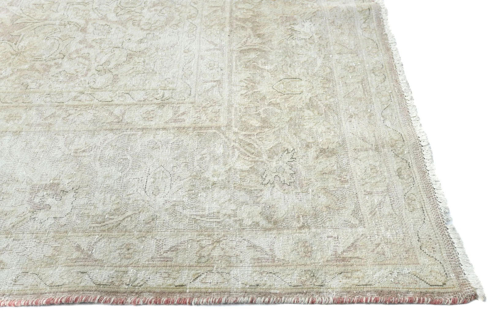 Antique Muted Brown Floral 8X11 Distressed Vintage Oriental Rug - 8