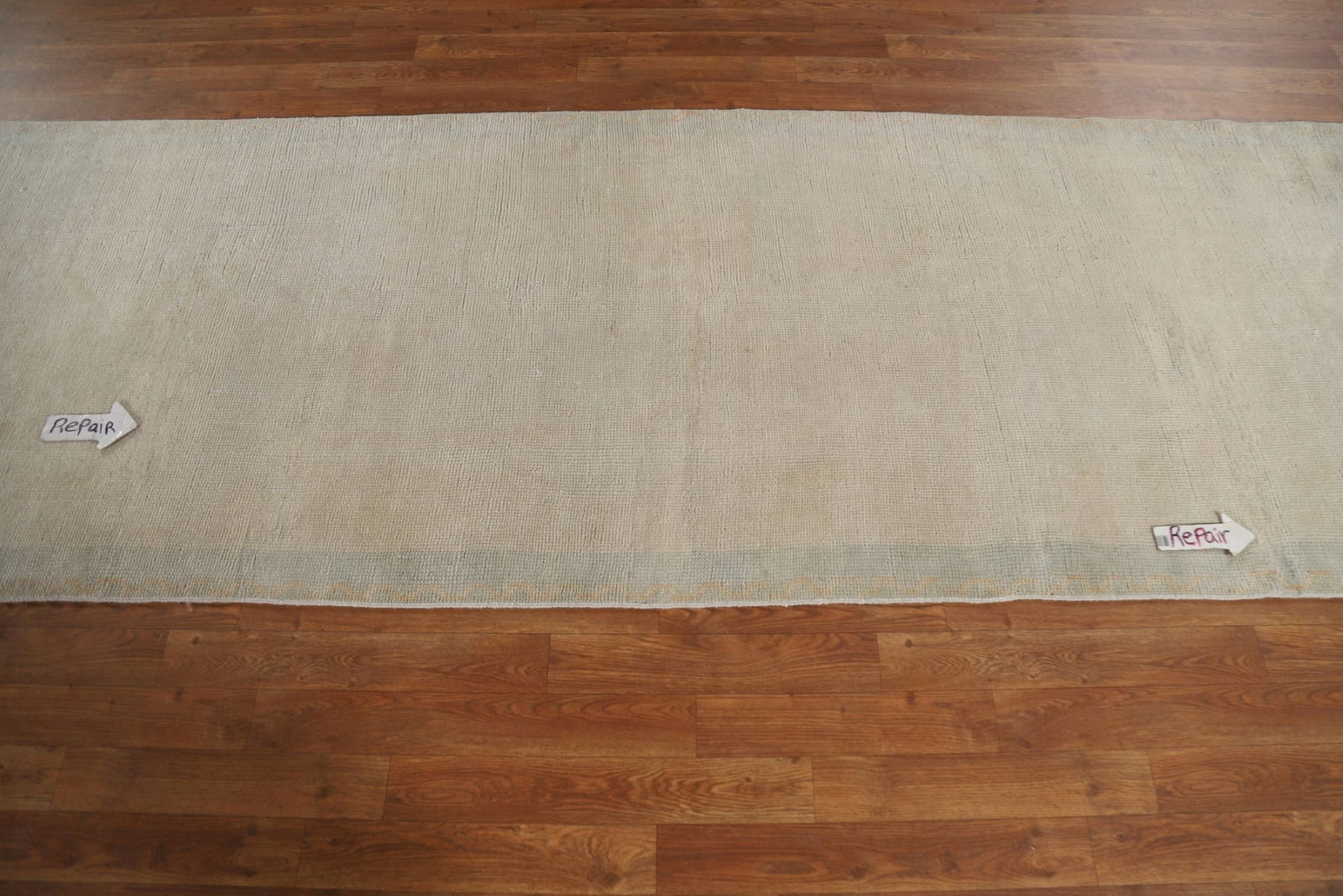 Antique Muted Turkish Oushak Runner Rug 3x36 - 15