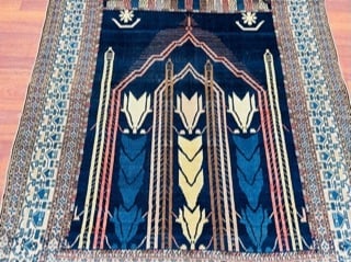 Unusual Antique Persian Seneh rug-4814 - 3