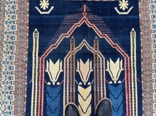 Unusual Antique Persian Seneh rug-4814 - 6