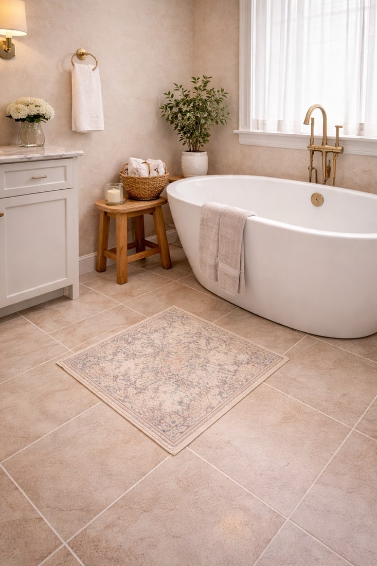 Antique Muted Floral 1'7X1'8 Distressed Vintage Oriental Square Rug - 2