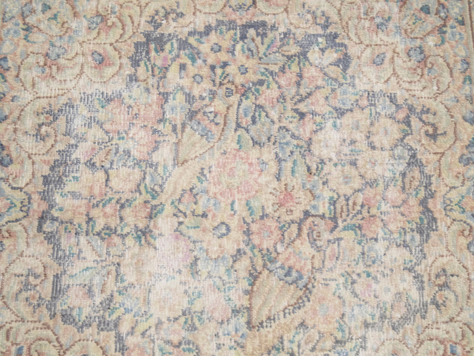 Antique Muted Floral 1'7X1'8 Distressed Vintage Oriental Square Rug - 8