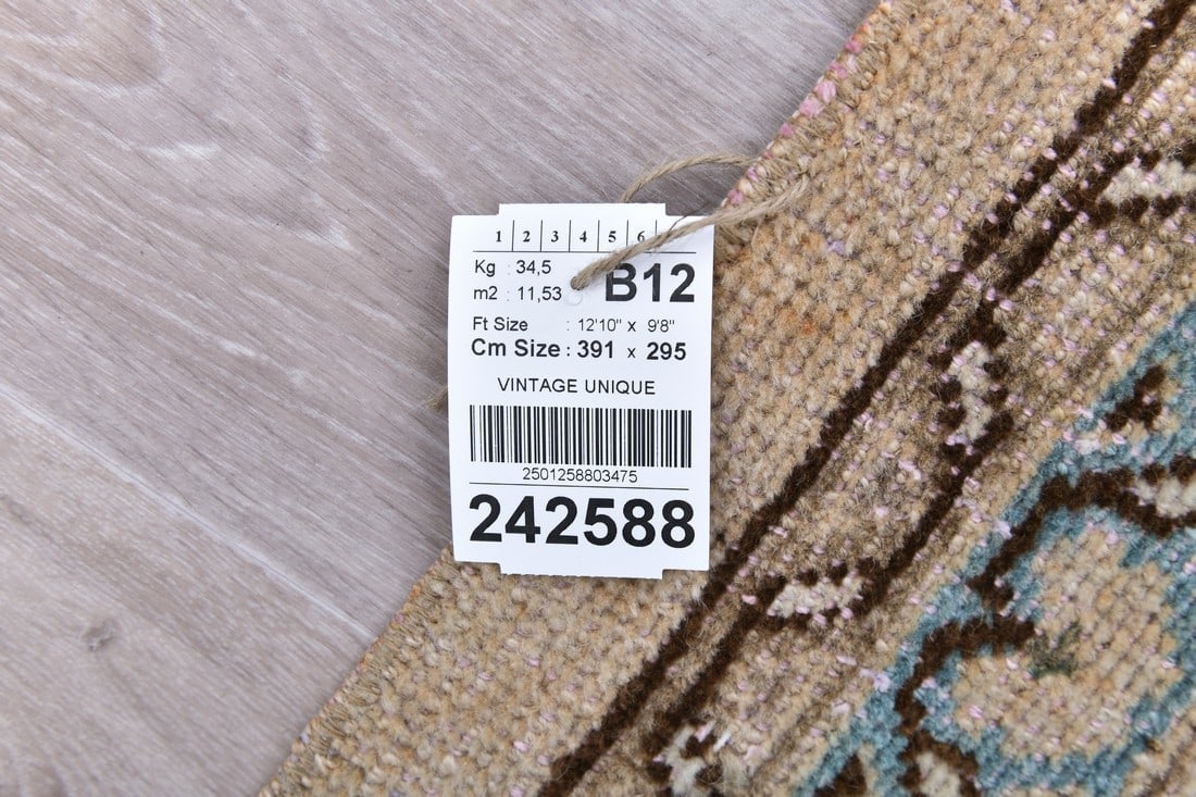 9'8'' x 12'9'' Unique Handmade Vintage Rug - 242588 - 15