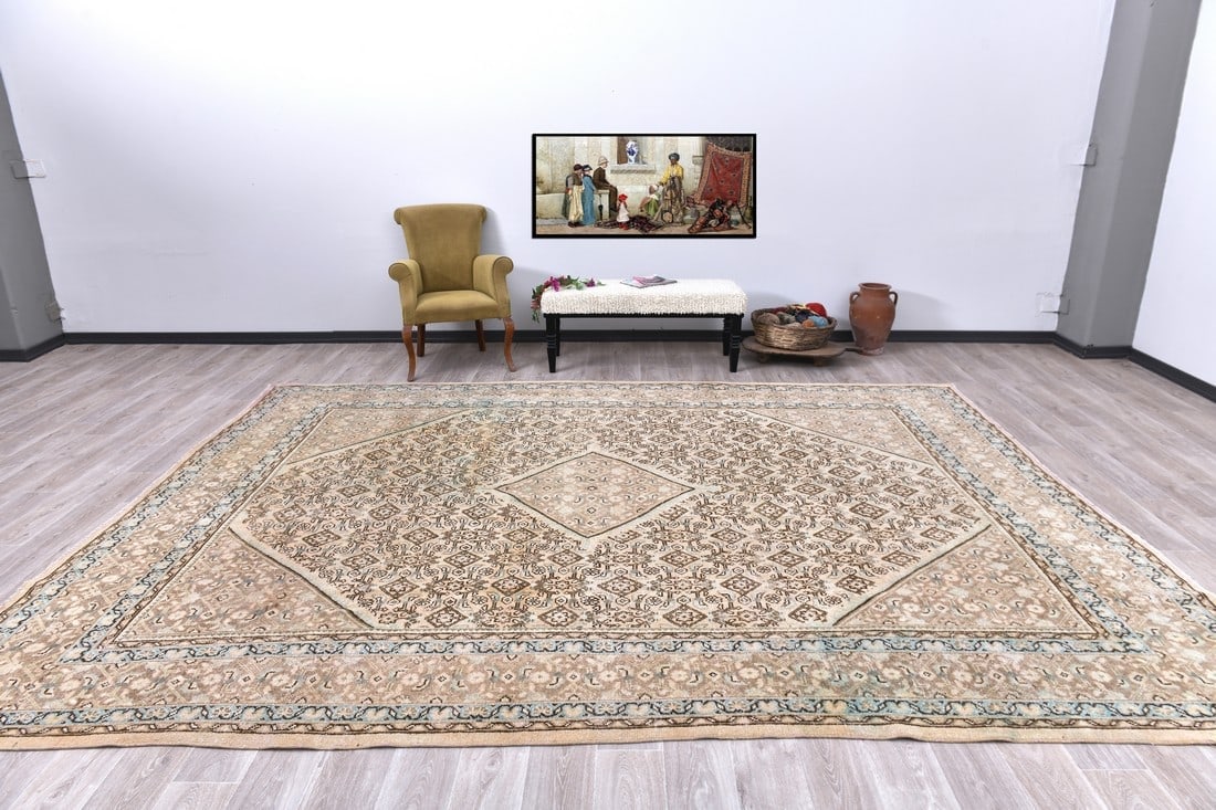 9'8'' x 12'9'' Unique Handmade Vintage Rug - 242588 (1 of 15)