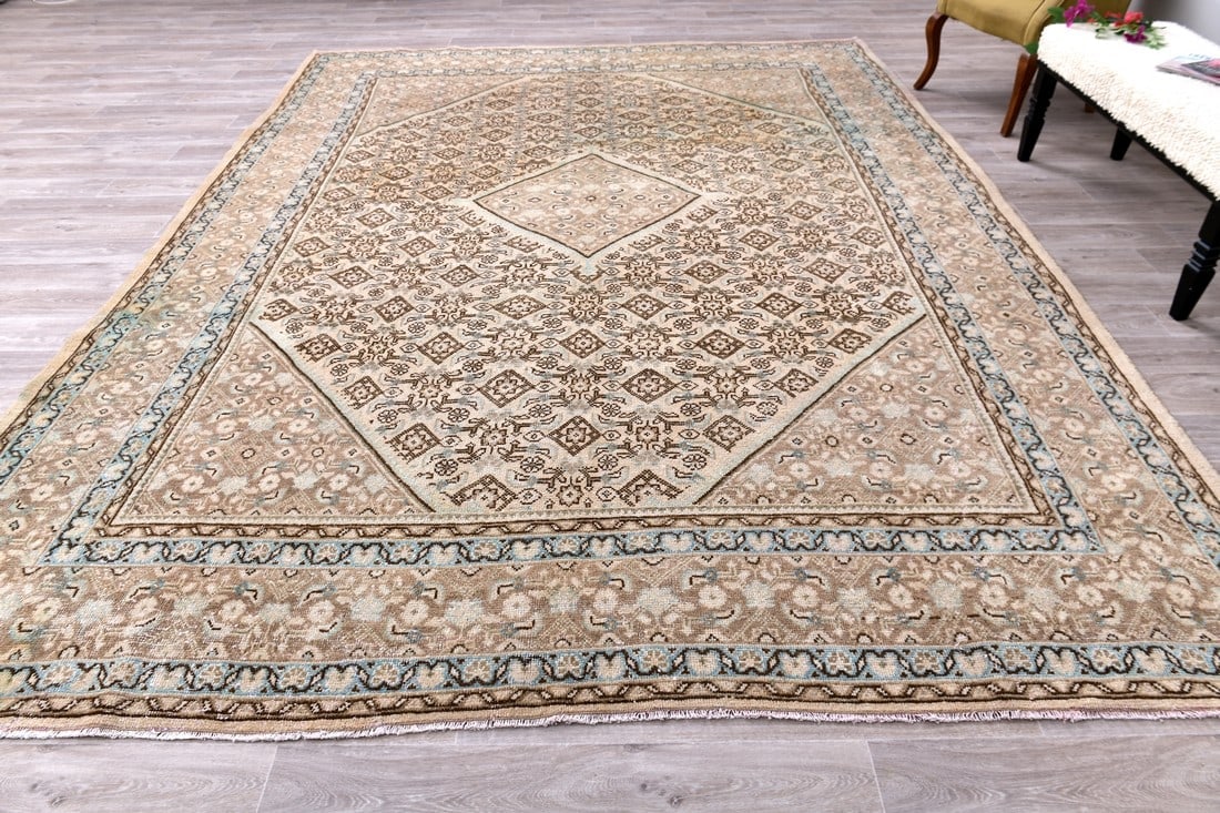9'8'' x 12'9'' Unique Handmade Vintage Rug - 242588 - 4