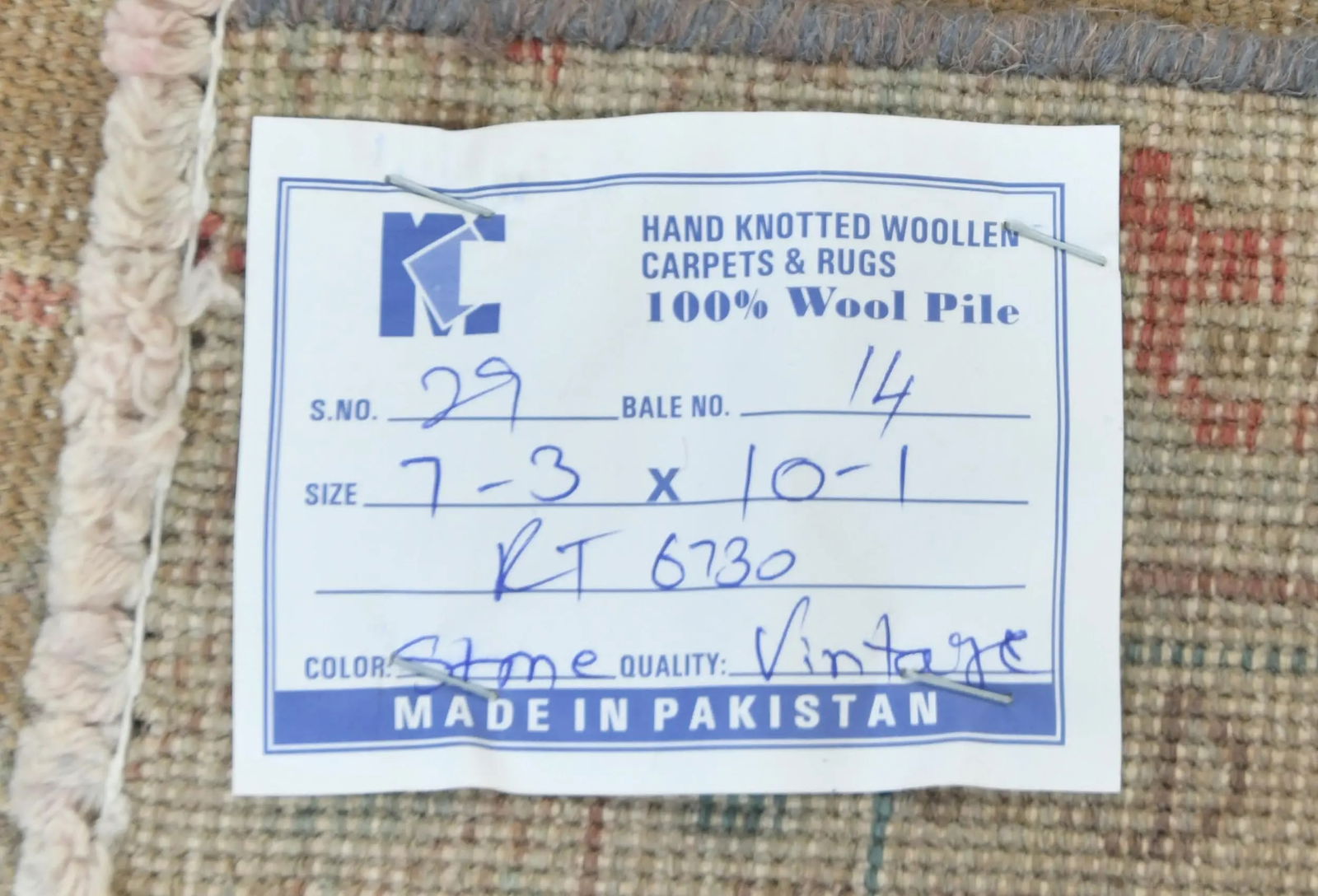 Semi Antique Muted Khaki Floral 7X10 Distressed Vintage Oriental Rug - 13