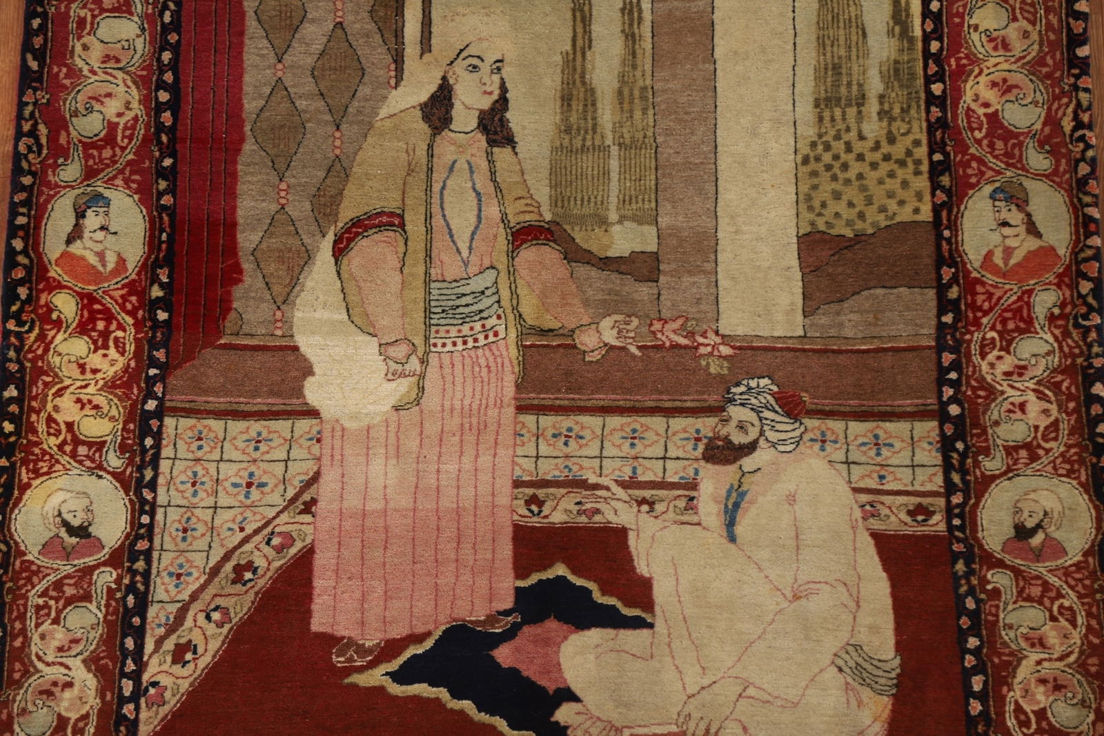 Pre-1900 Antique Vegetable Dye Isfahan Persian Rug 4x7 - 5