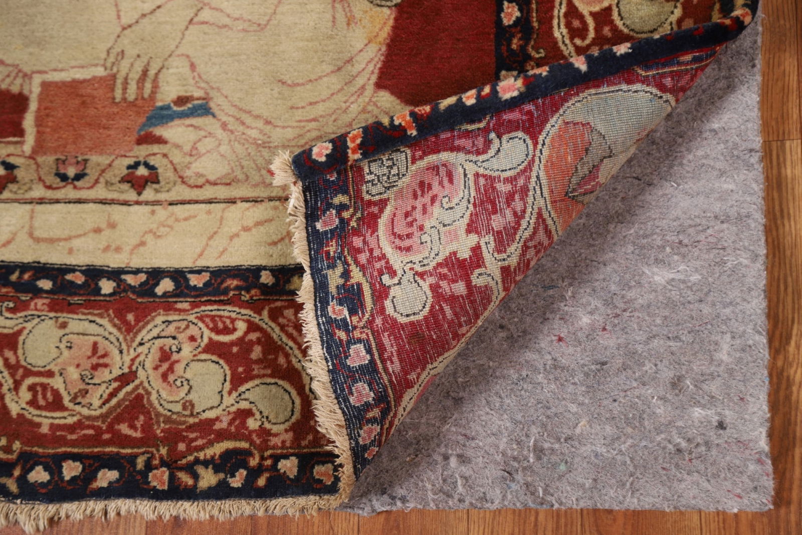 Pre-1900 Antique Vegetable Dye Isfahan Persian Rug 4x7 - 8