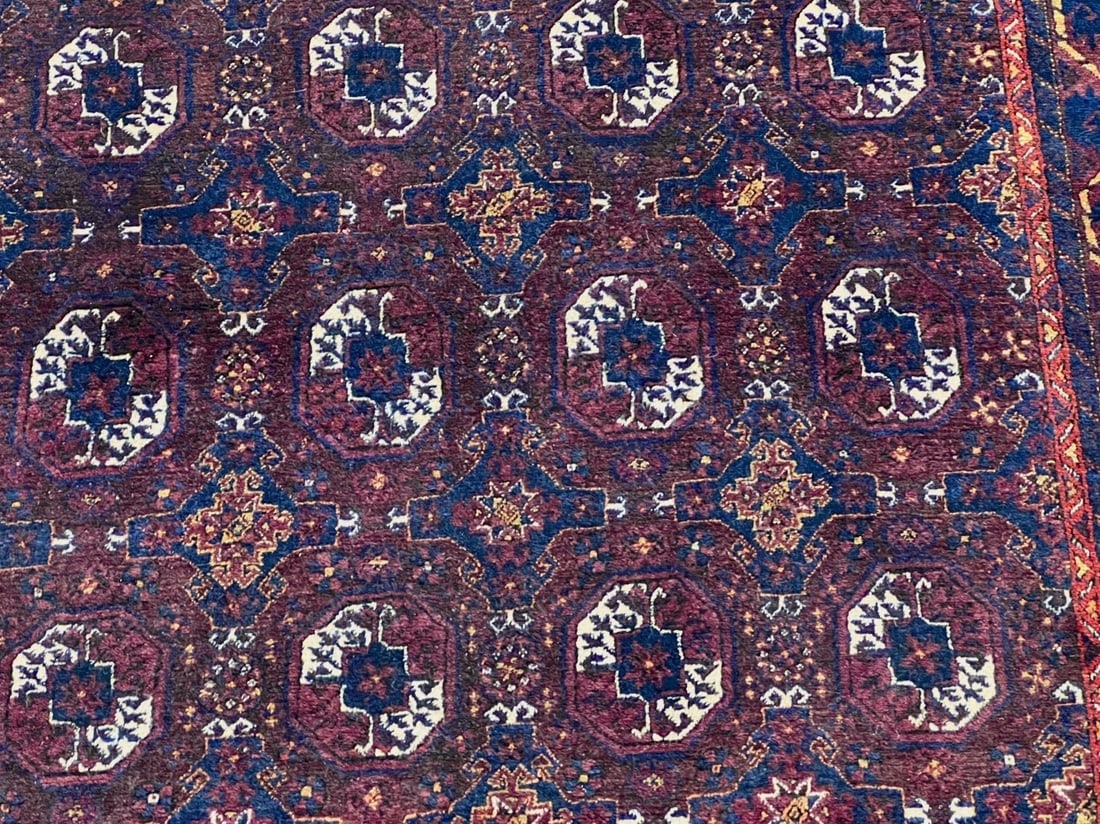 Hand Knotted Antique Persian Balouch Geometric Tribal Oriental Area Rug 4'2" x 7'11" - 5