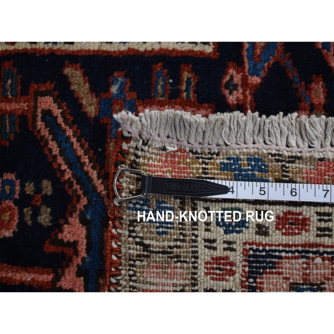 Red, Antique Persian Karajeh Heriz, Wool Hand Knotted Oversized Rug - 11