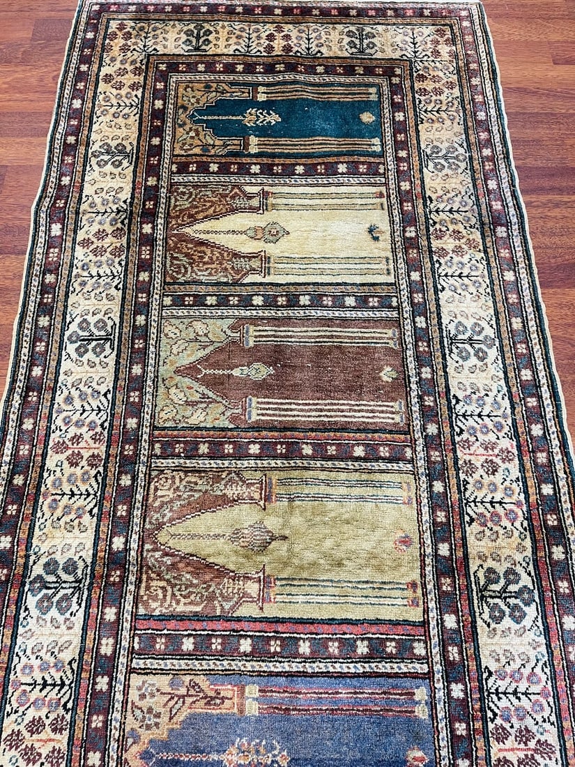 Antique Turkish Saf Silk Kaysari Rug-4946 - 4
