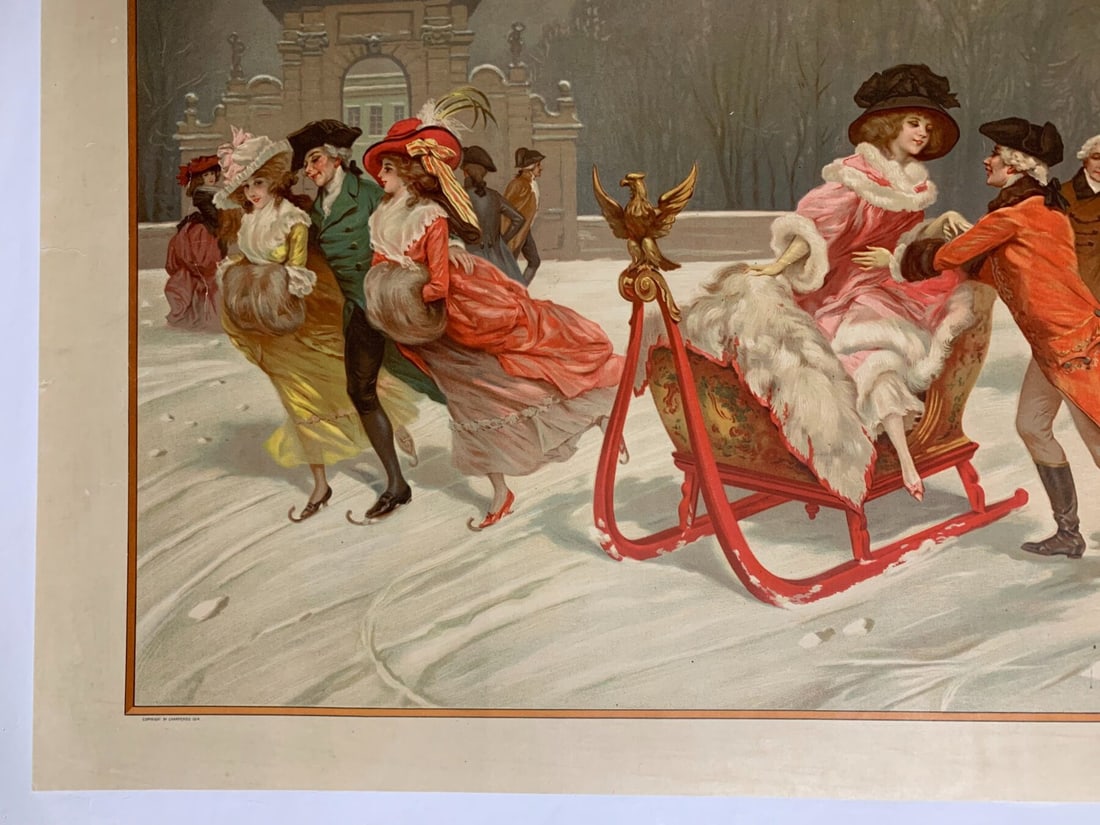 Russian Imperial Sleigh - Art By Rossi (1914) 21x29 Russian Lithograph Poster LB - 5