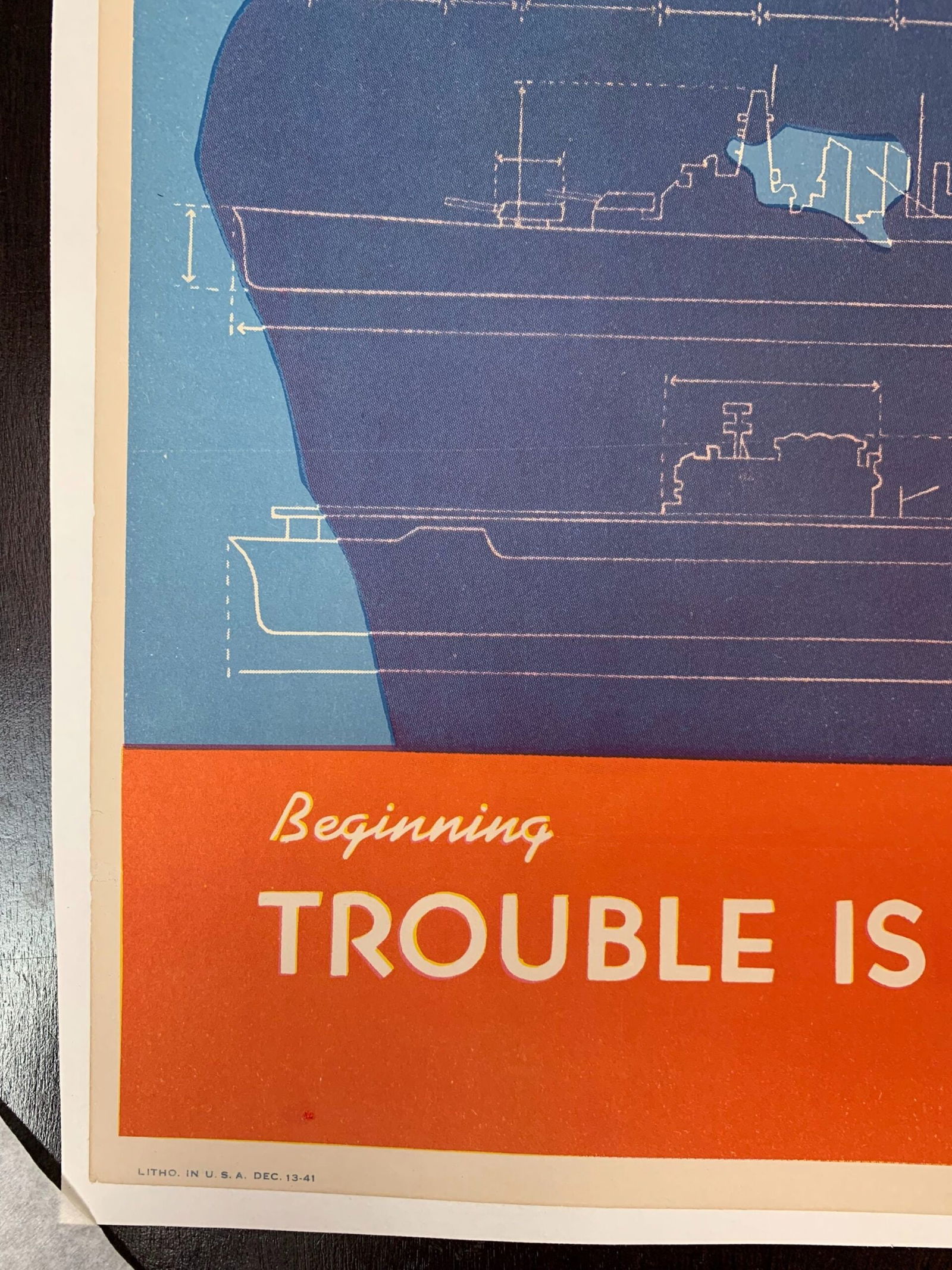 22x27.5 1941 Newstand Poster Saturday Evening Post - Art By Harold Werneke machinery Of War LB - 5