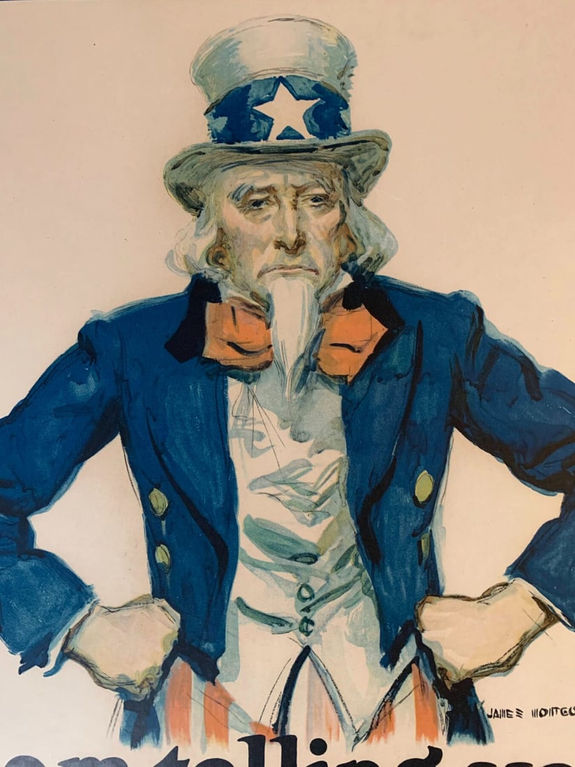 Uncle Sam - Art By James Montomery Flagg (1917) 20.125x30 US WWI Enlistment Poster - 2