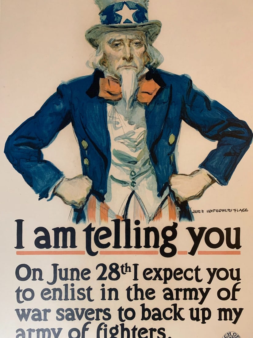 Uncle Sam - Art By James Montomery Flagg (1917) 20.125x30 US WWI Enlistment Poster - 6