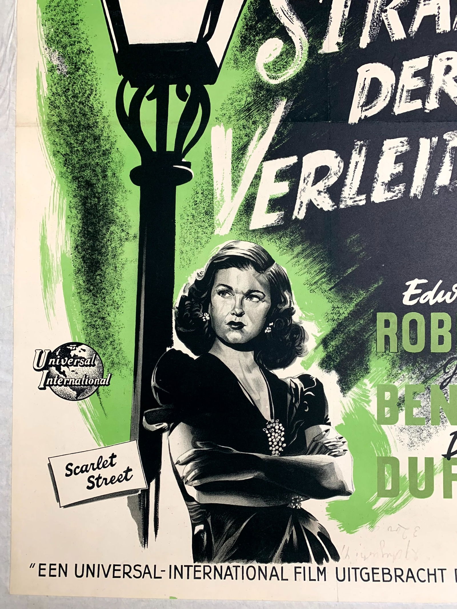Scarlet Street aka Straat der Vereiding - Dir. Fritz Lang (1950) 21.6x3.11 Dutch Movie Poster - 4