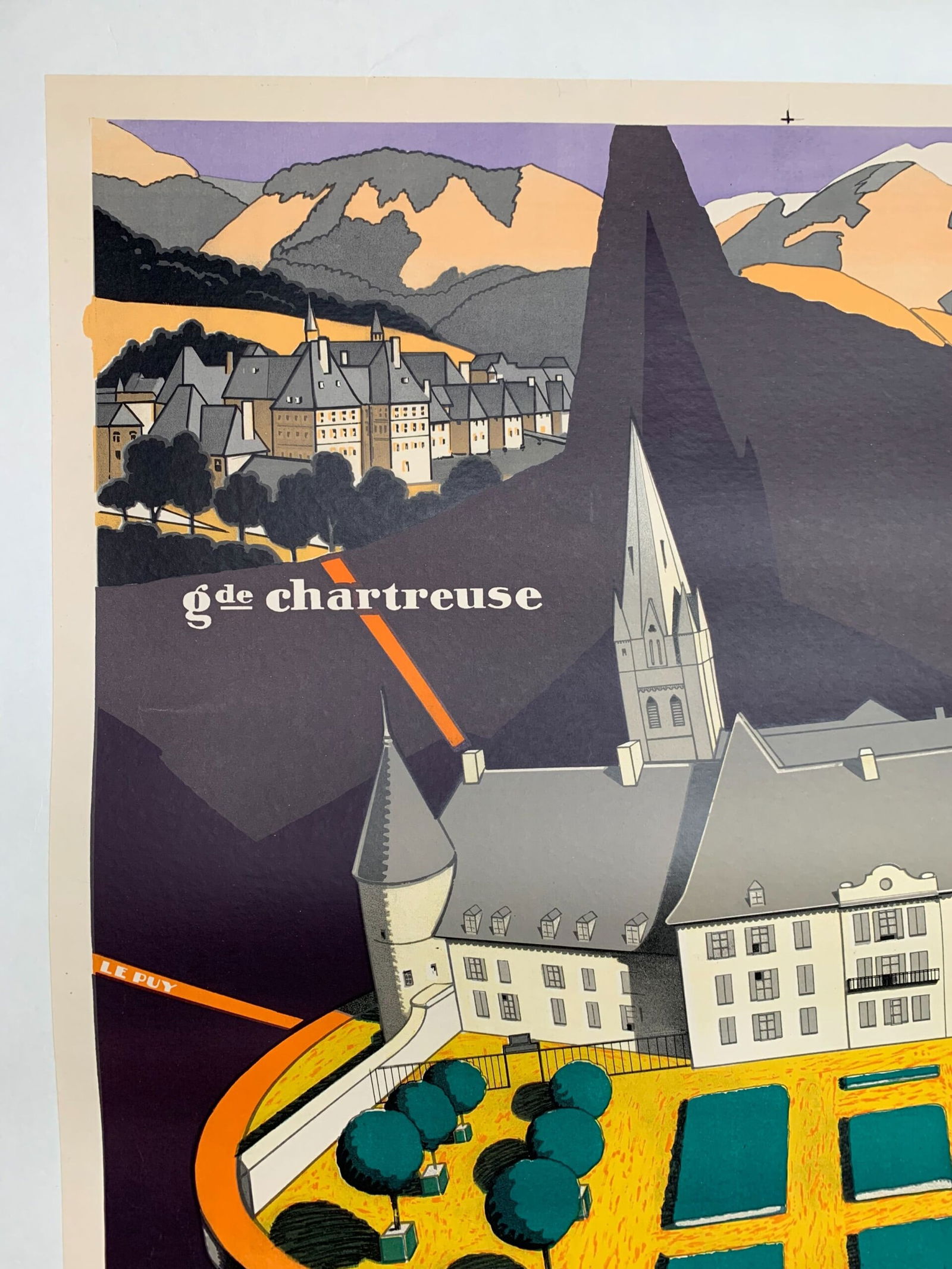 Grenoble PLM Railways - Art Maurice Barbey (1928) 30 x 42 French Litho Travel LB - 2